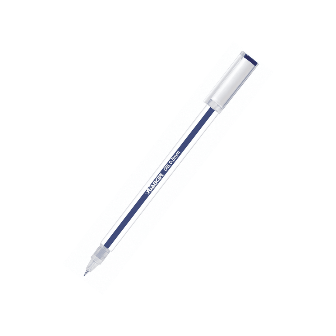 BOLÍGRAFO GEL 0.5 MM CUERPO TRANSLUCIDO - TINTA AZUL PUNTA FINA