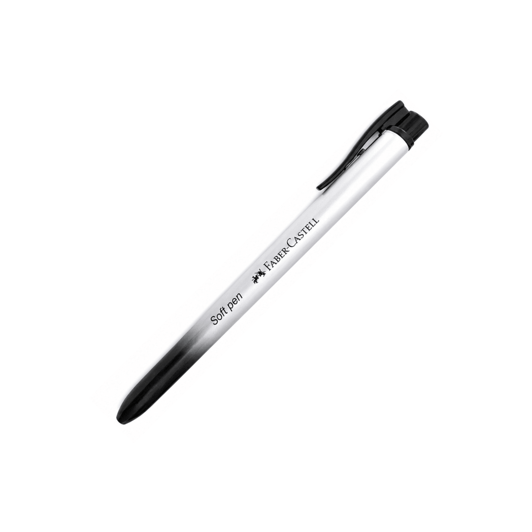 BOLÍGRAFO FABER RETRACTIL SOFT FINO NEGRO