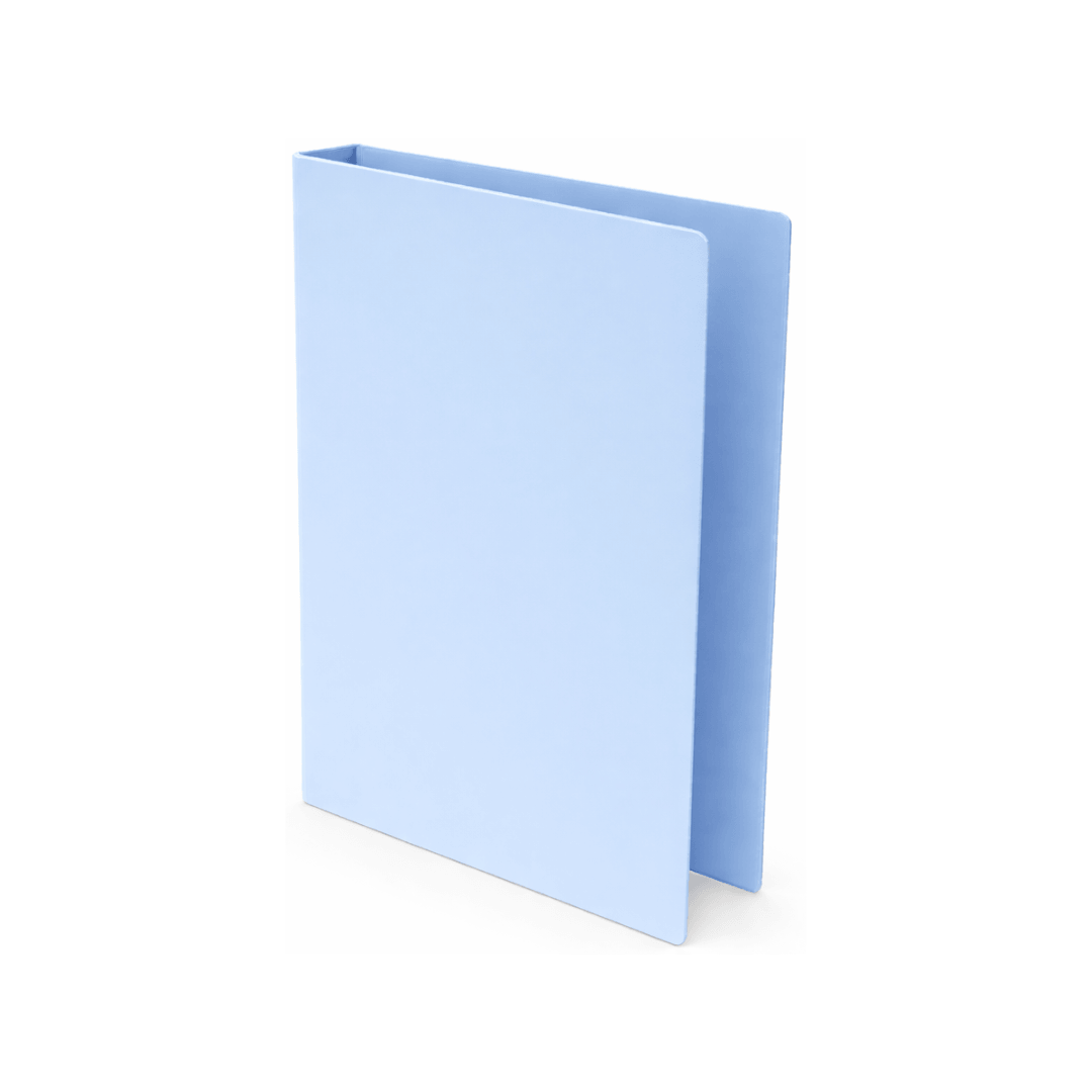 CARPETA 2 ANILLOS TAMAÑO CUADERNO 380X220MM CELESTE LANCER