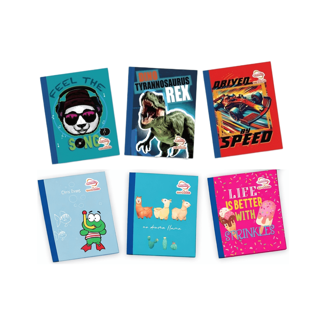 CUADERNO COSIDO DIBUJO STICKER 100 HOJAS ESCRIBE