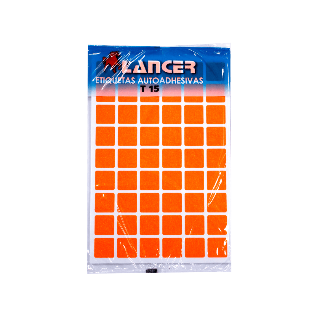 ETIQUETA FOSFORESCENTE T15 NARANJA