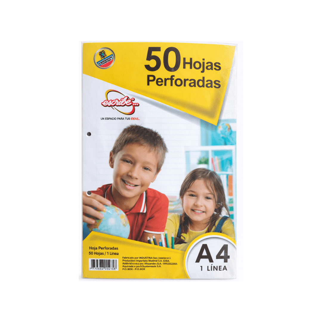 HOJAS 1 LÍNEA A4 X50 ESCRIBE (RAYA AZUL)