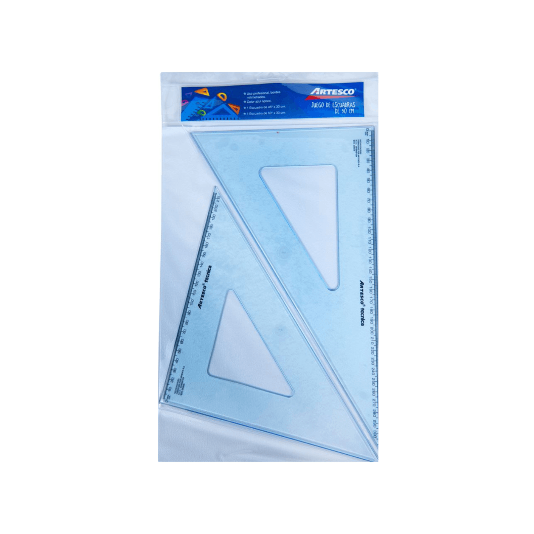 JUEGO ARTESCO ESCUADRAS 45º/60ºX30 CM