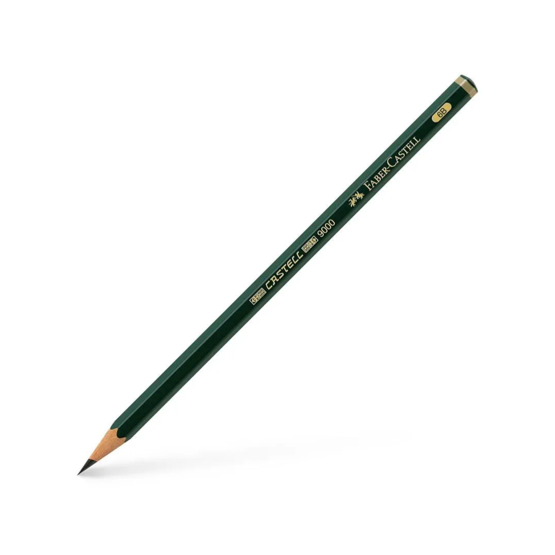 LÁPIZ FABER CASTELL 6B CUERPO DE COLOR VERDE