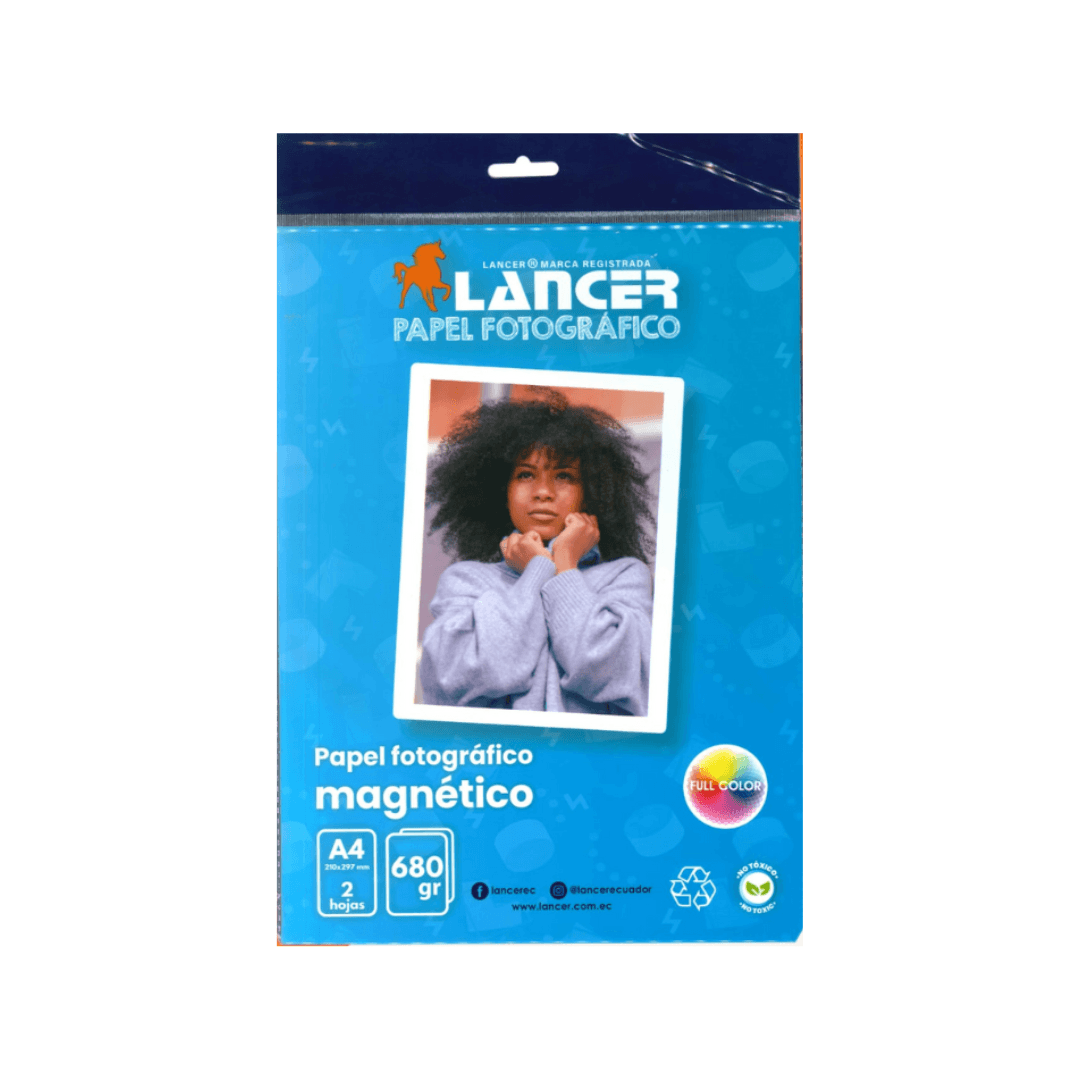 PAPEL FOTOGRÁFICO MAGNÉTICO A4 GLOSSY 680 GRS- CAST COAT- RESISTENTE AL AGUA