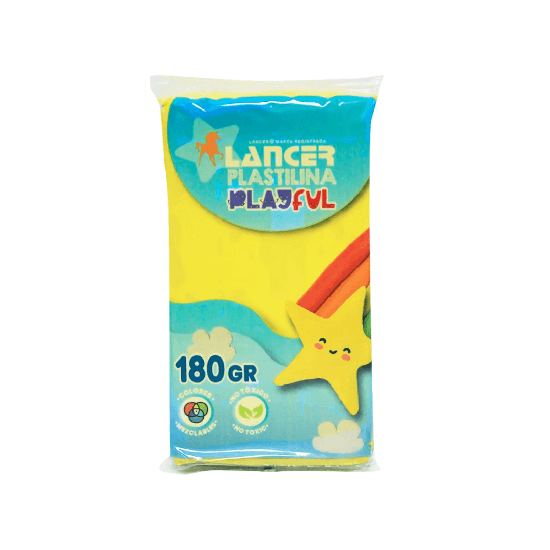 PLASTILINA MARQUETA LANCER 180GR - AMARILLO