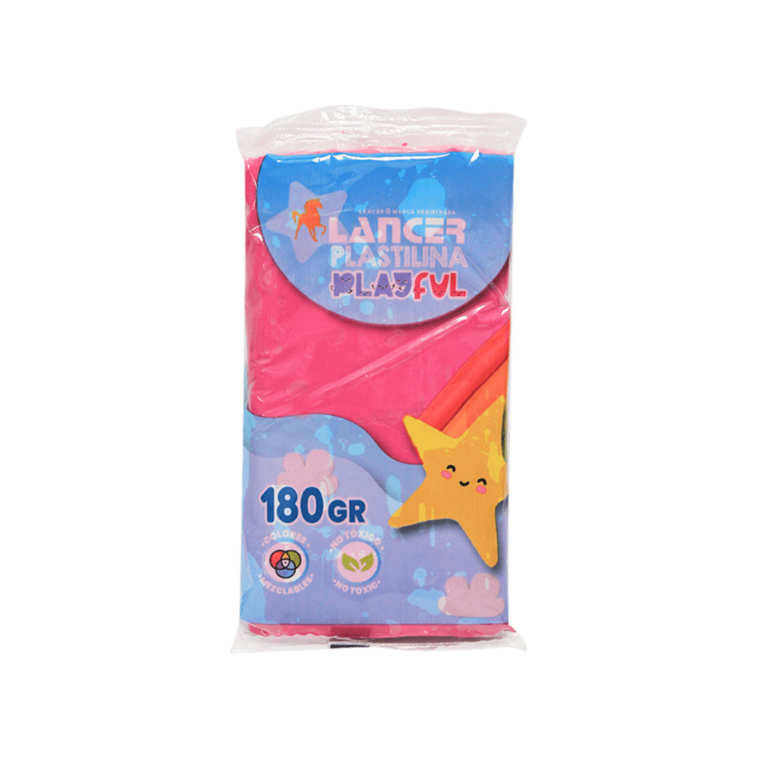 PLASTILINA MARQUETA LANCER 180GR - FUCSIA