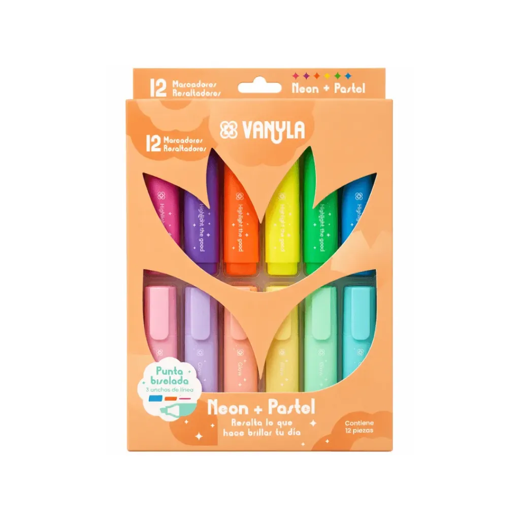 RESALTADOR VANYLA X12 UND. NEON/PASTEL