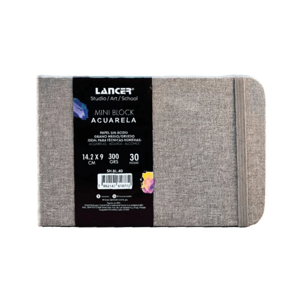 MINI BLOCK PARA ACUARELA 300 GRS - 142X90MM - 30 HOJAS