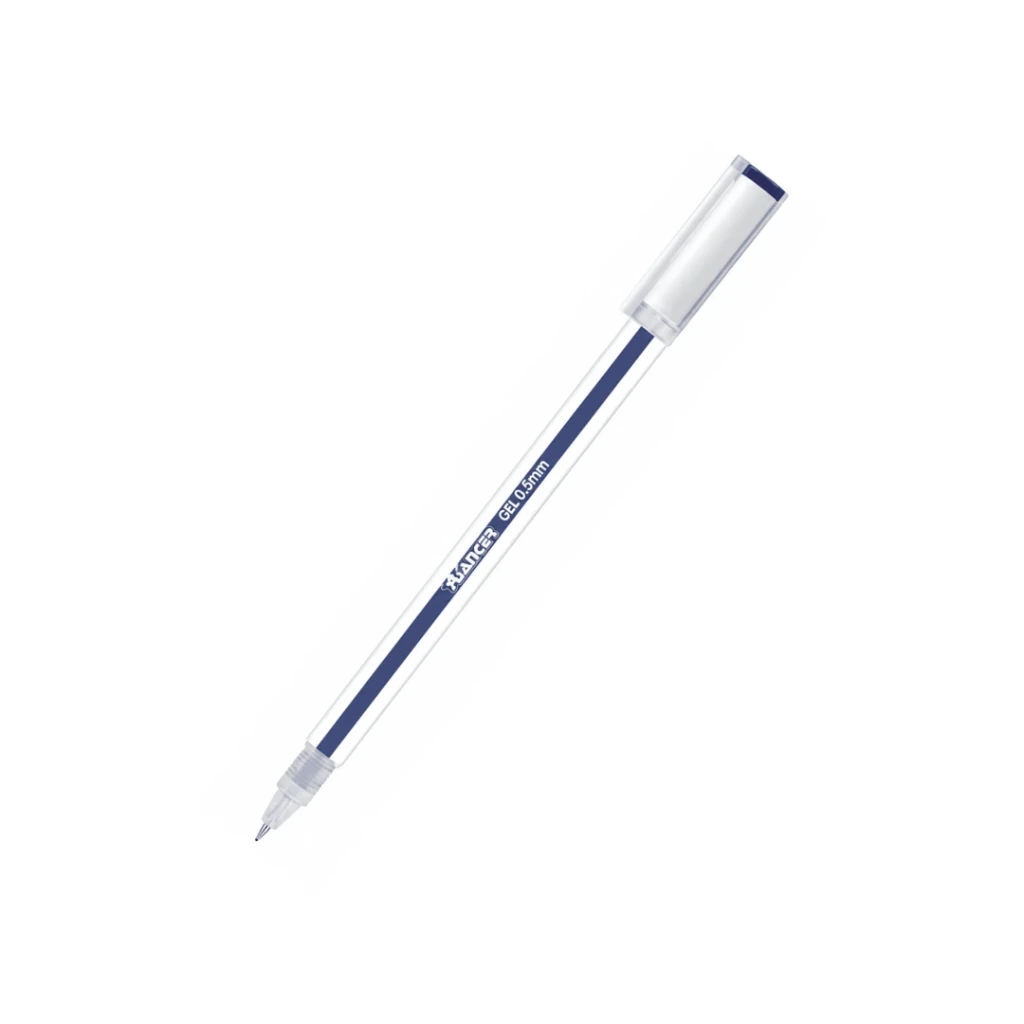 BOLÍGRAFO GEL 0.5 MM CUERPO TRANSLUCIDO - TINTA AZUL PUNTA FINA