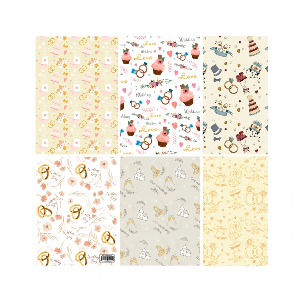 PAPEL DE REGALO 69x50CM 90GR - BODA