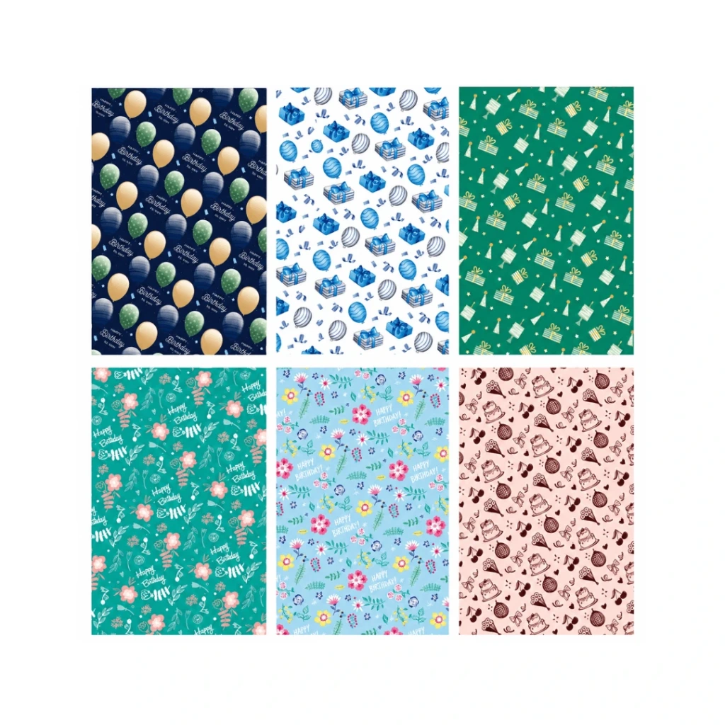 PAPEL DE REGALO 69x50CM 90GR - CUMPLEAÑOS ADULTOS