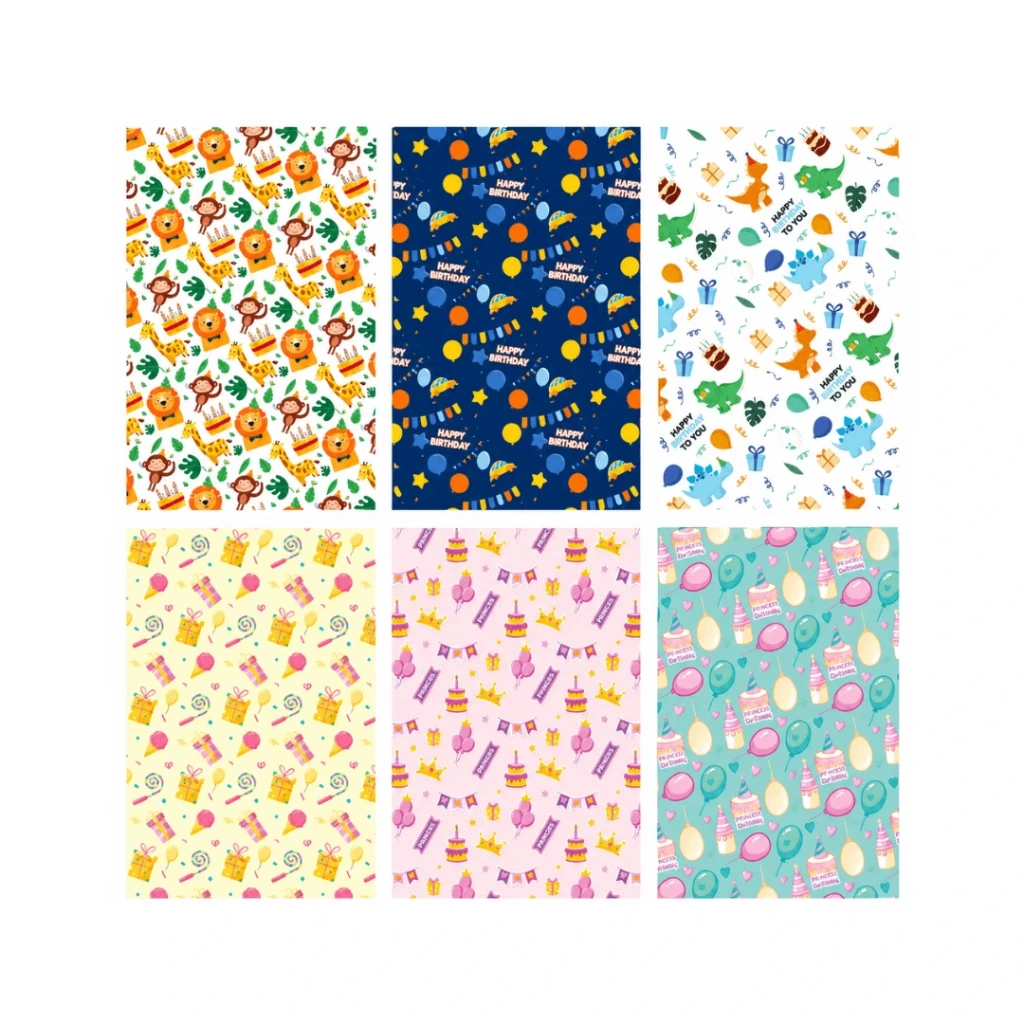 PAPEL DE REGALO 69x50CM 90GR - CUMPLEAÑOS NIÑOS