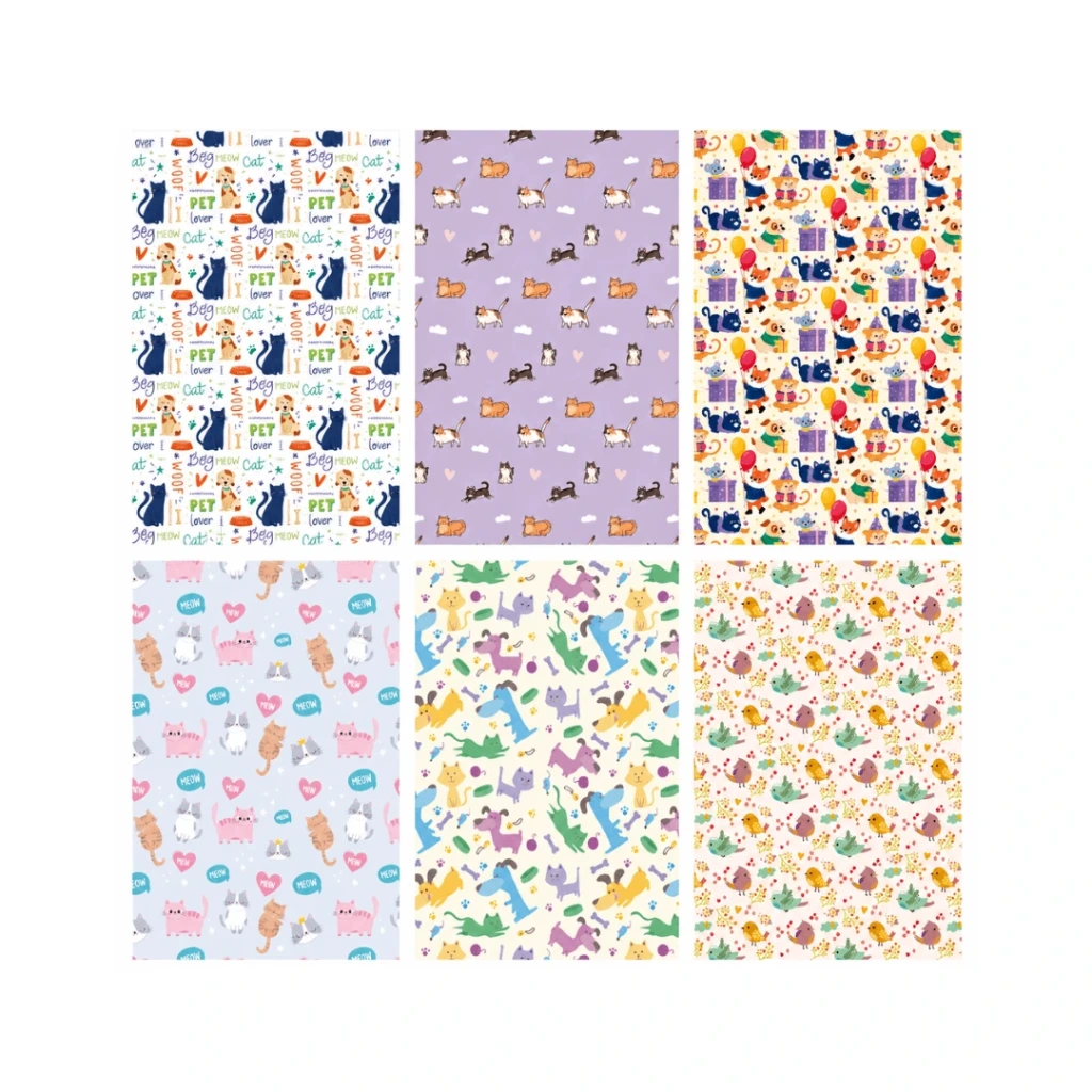 PAPEL DE REGALO 69x50CM 90GR - MASCOTAS