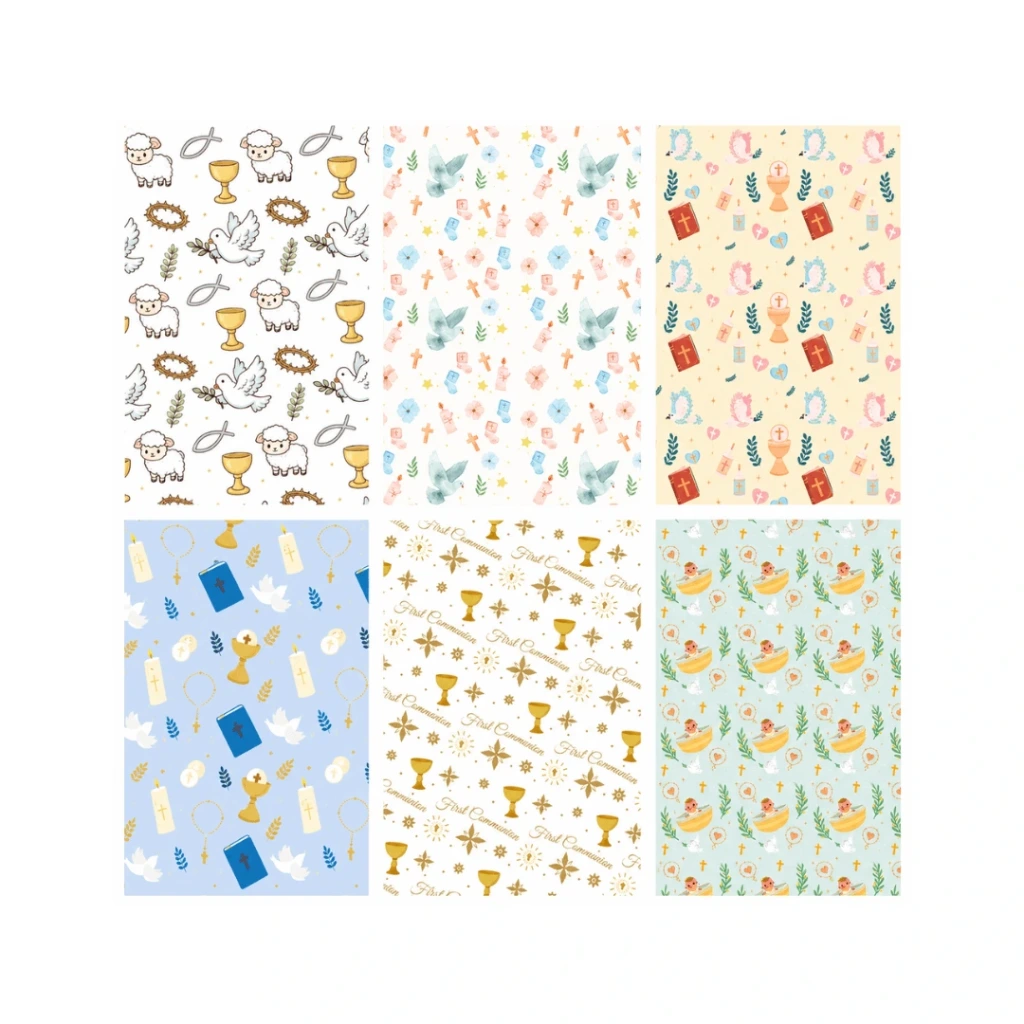 PAPEL DE REGALO 69x50CM 90GR - RELIGIOSO