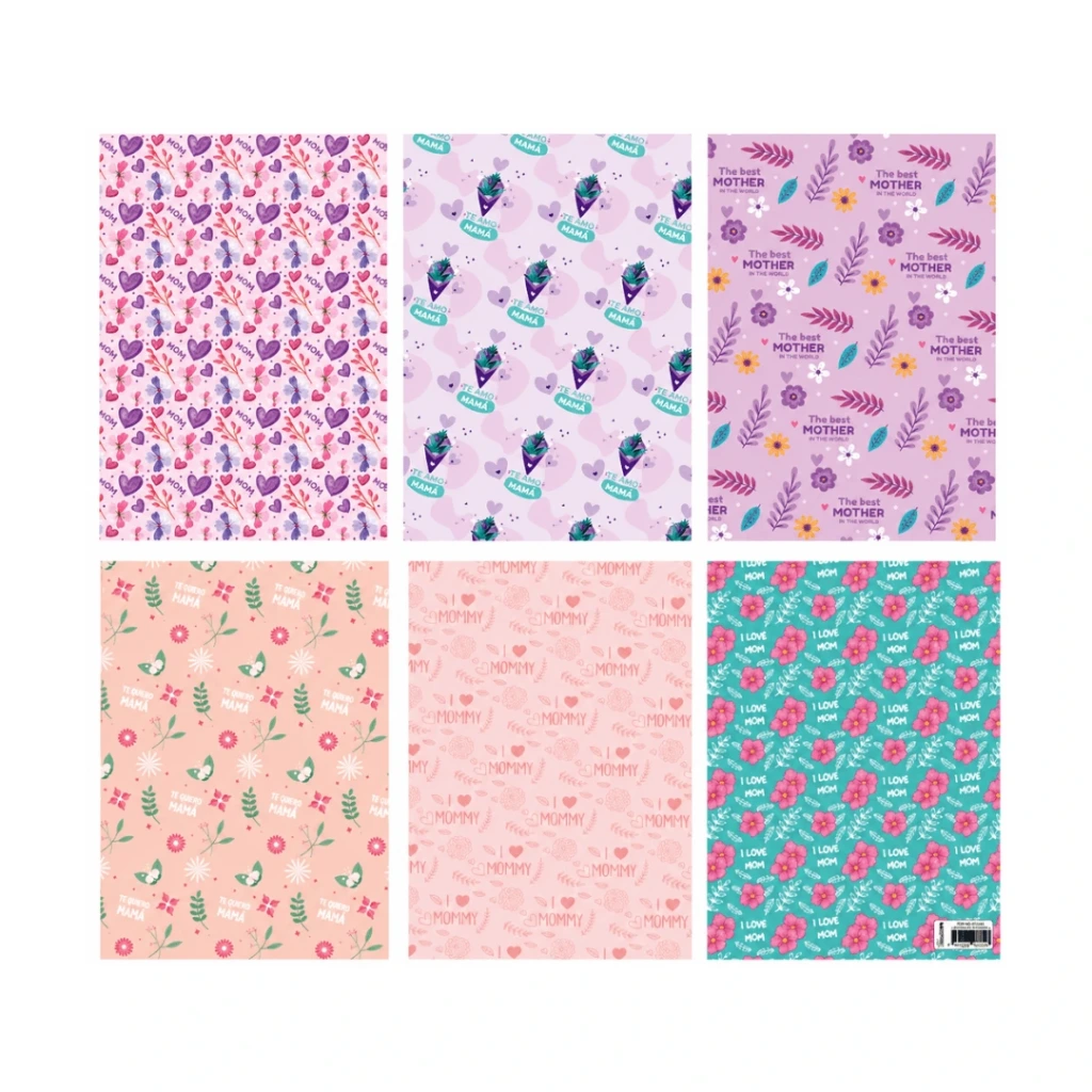 PAPEL DE REGALO 69x50CM 90GR- MAMÁ