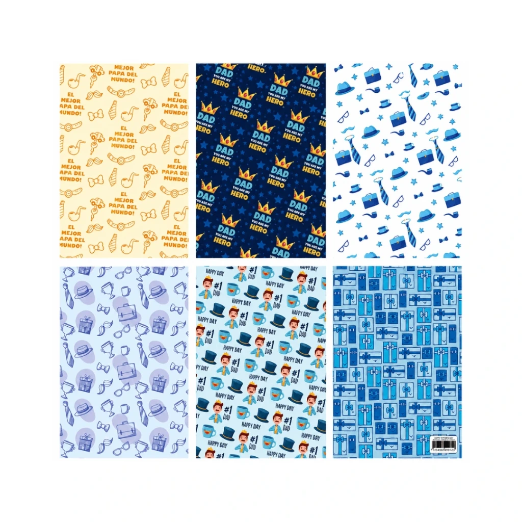 PAPEL DE REGALO 69x50CM 90GR -PAPÁ