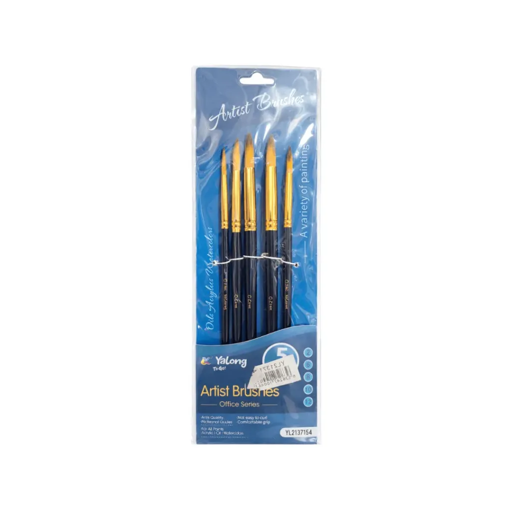 BLISTER PINCELES REDONDOS X5 YL213715-4 YALONG