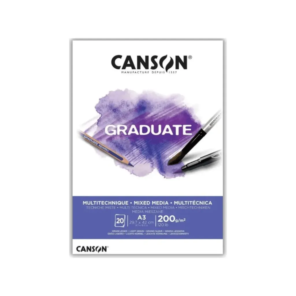BLOCK MULTITECNICA A3 CANSON 200GR -20 HOJAS