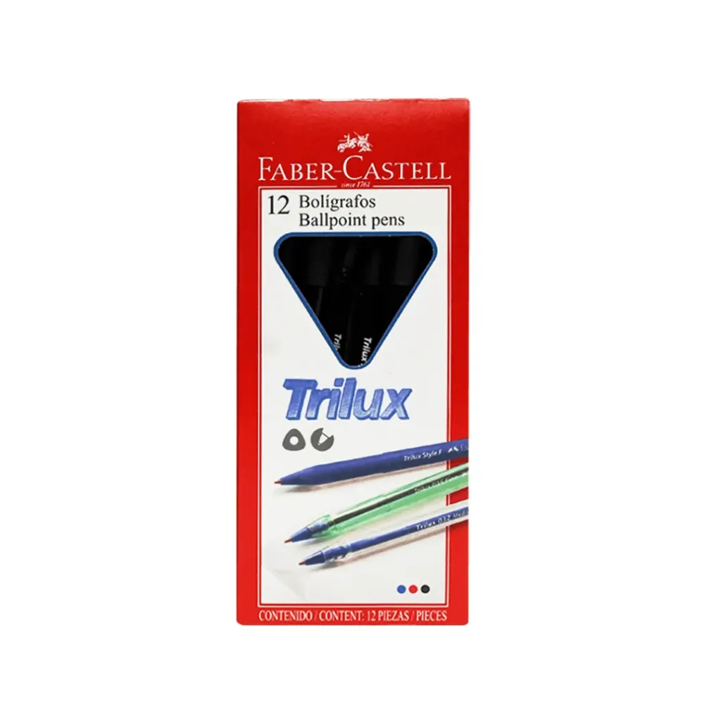 BOLÍGRAFO FABER CASTELL PUNTA FINA 0.8MM #035 NEGRO CUERPO TRANSPARENTE
