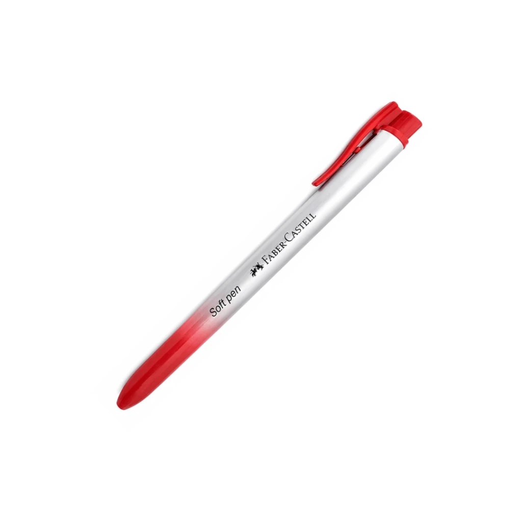 BOLÍGRAFO FABER RETRACTIL SOFT FINO ROJO