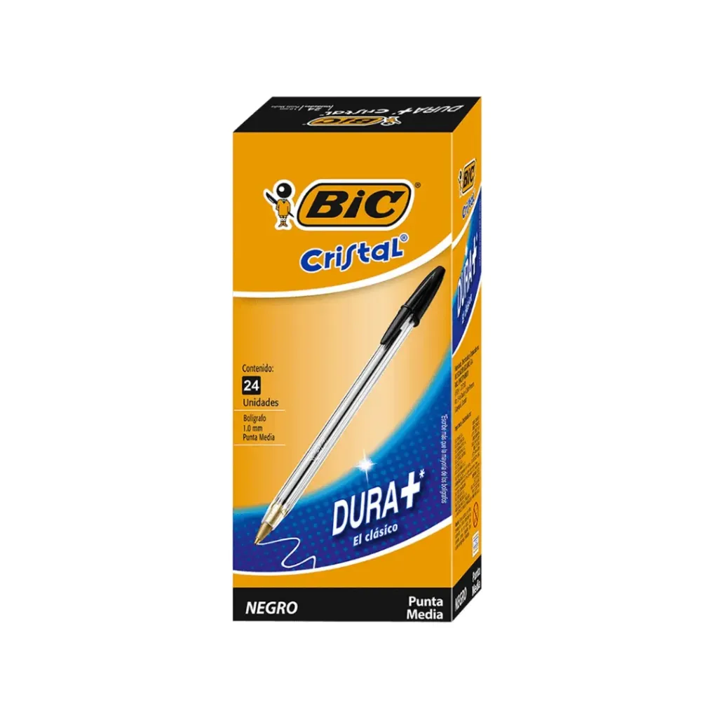 BOLÍGRAFO BIC CRISTAL PUNTA MEDIA 1.00MM NEGRO
