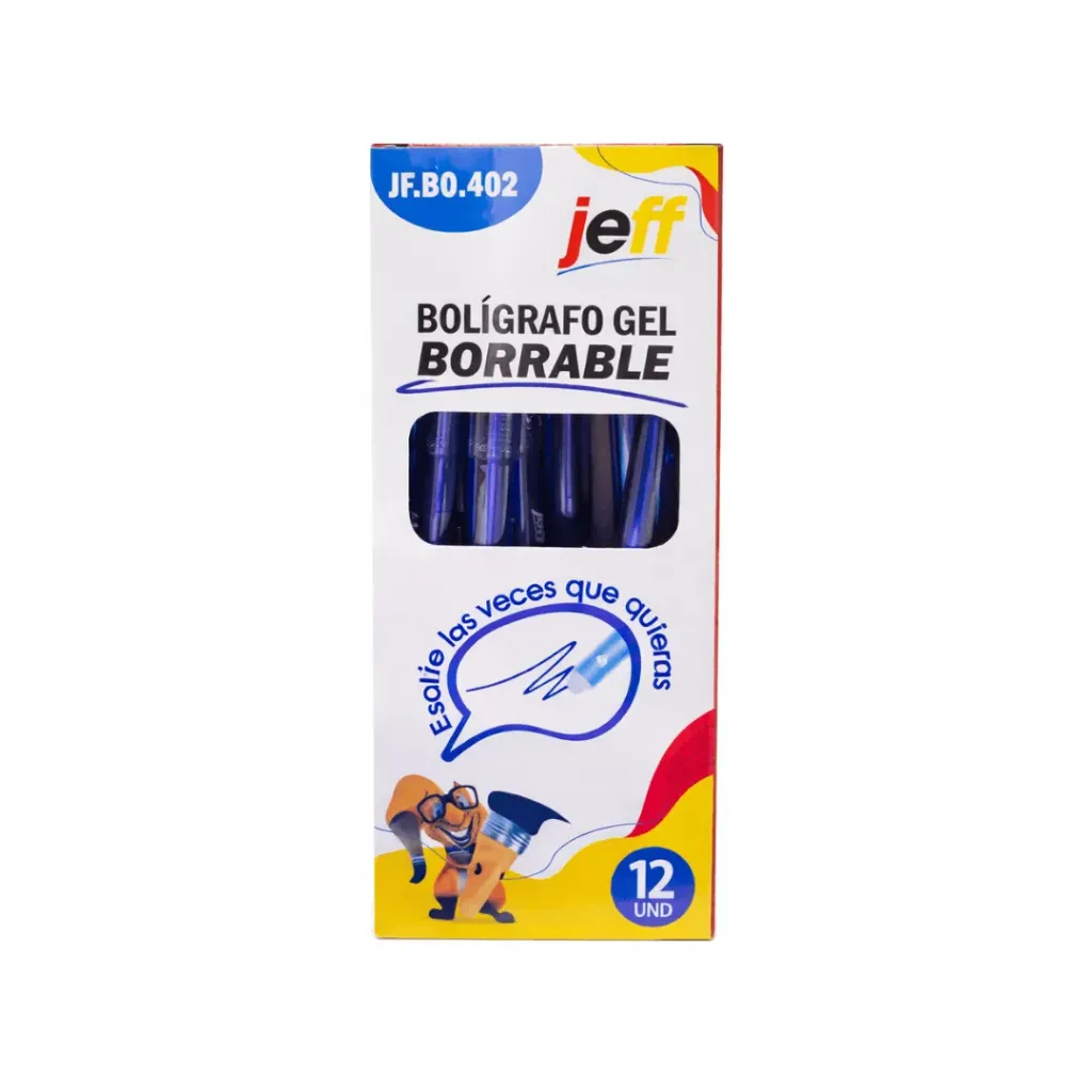 BOLIGRAFO BORRABLE JEFF AZUL 0.5MM