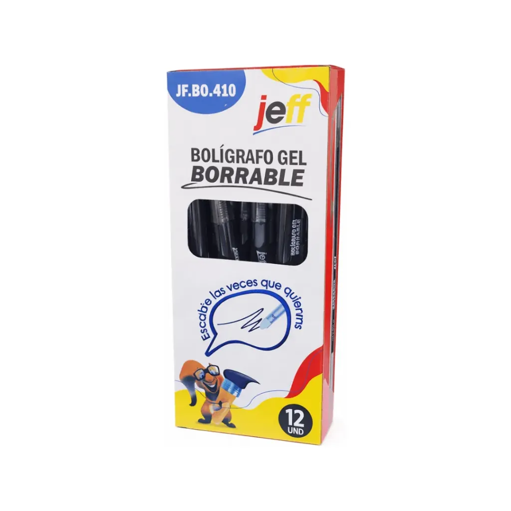 BOLIGRAFO BORRABLE JEFF NEGRO 0.5MM