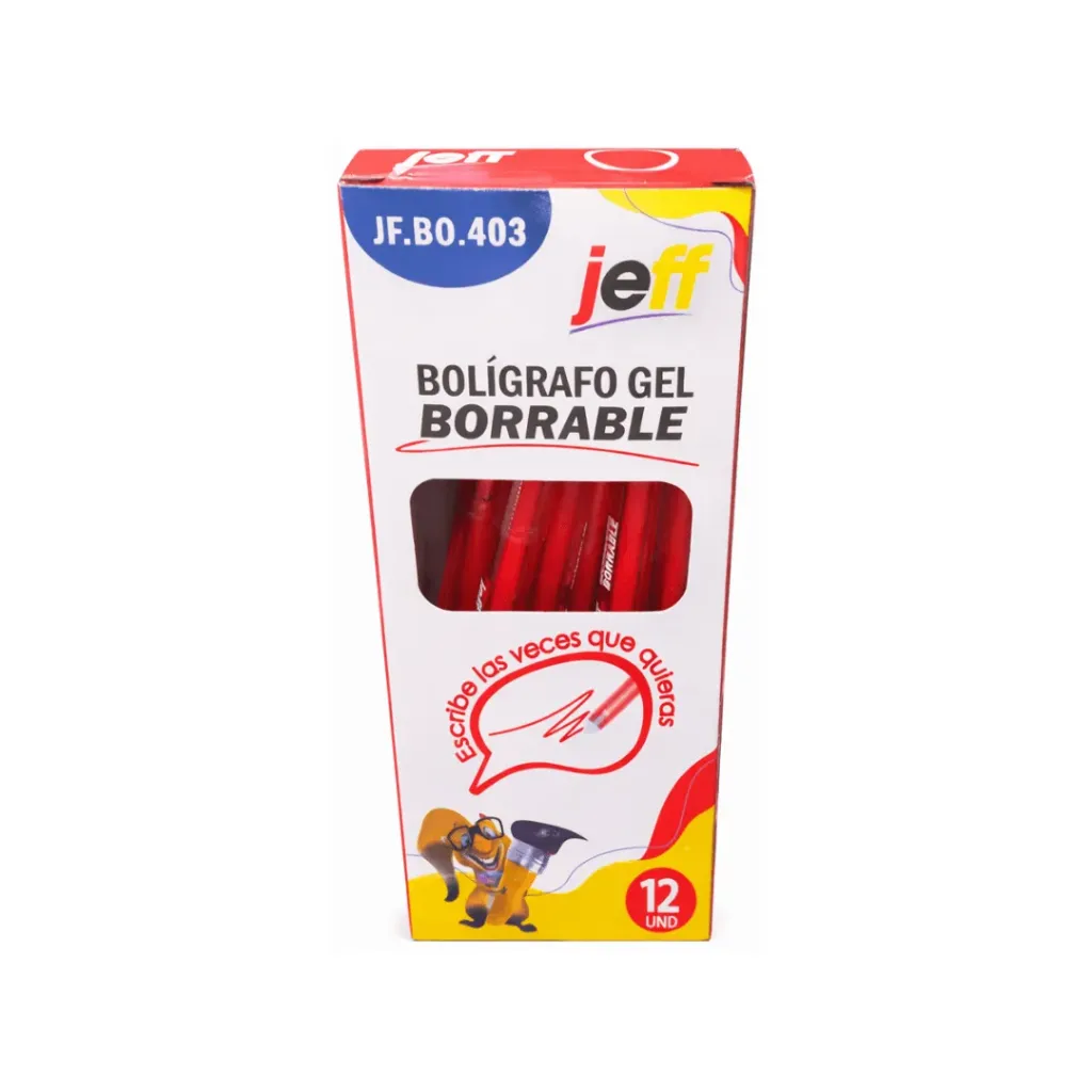 BOLIGRAFO BORRABLE JEFF ROJO 0.5MM