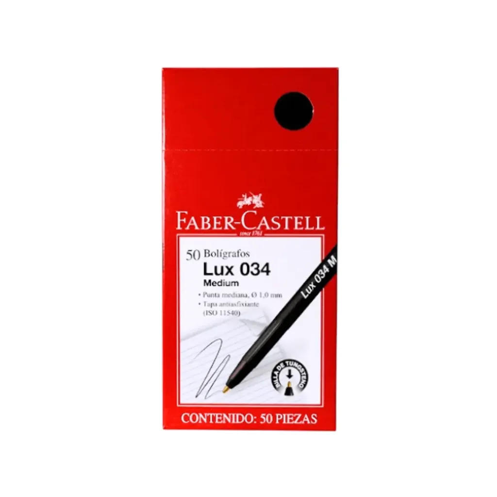 BOLIGRAFO FABER LUX 034 M NEGRO