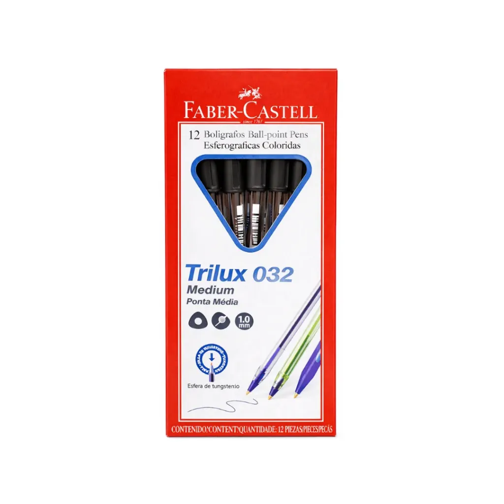 BOLIGRAFO FABER TRILUX 032 M NEGRO