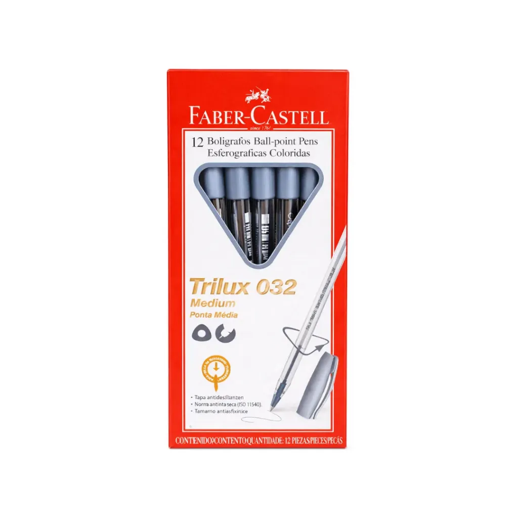 BOLIGRAFO FABER TRILUX 032 M PLATEADO