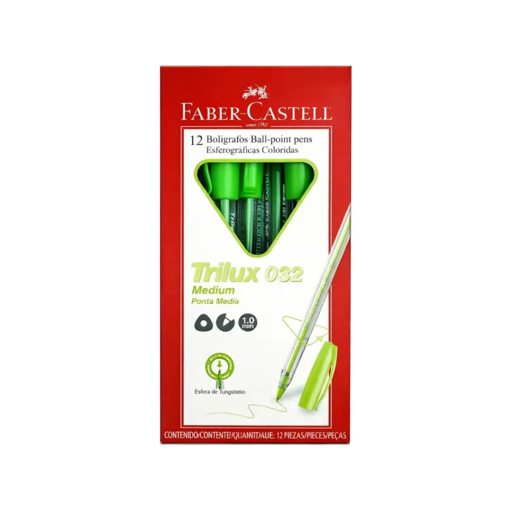 BOLIGRAFO FABER TRILUX 032 M VERDE LIMON