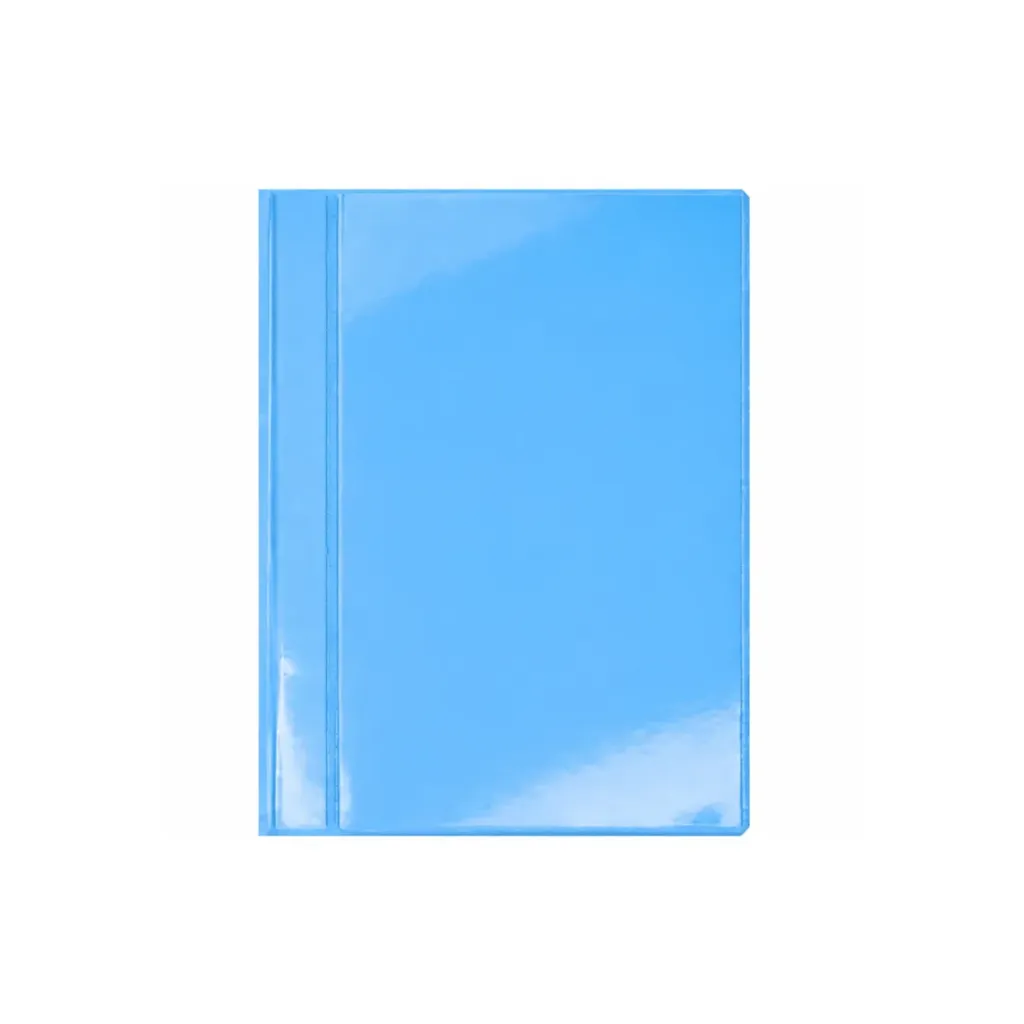 CARPETA TRANSPARENTE CELESTE TAMAÑO CUADERNO