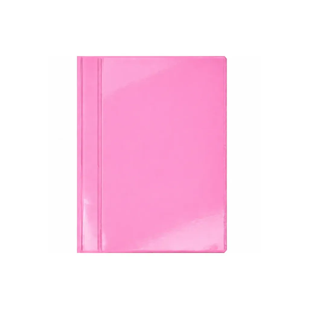 CARPETA TRANSPARENTE ROSADA TAMAÑO CUADERNO