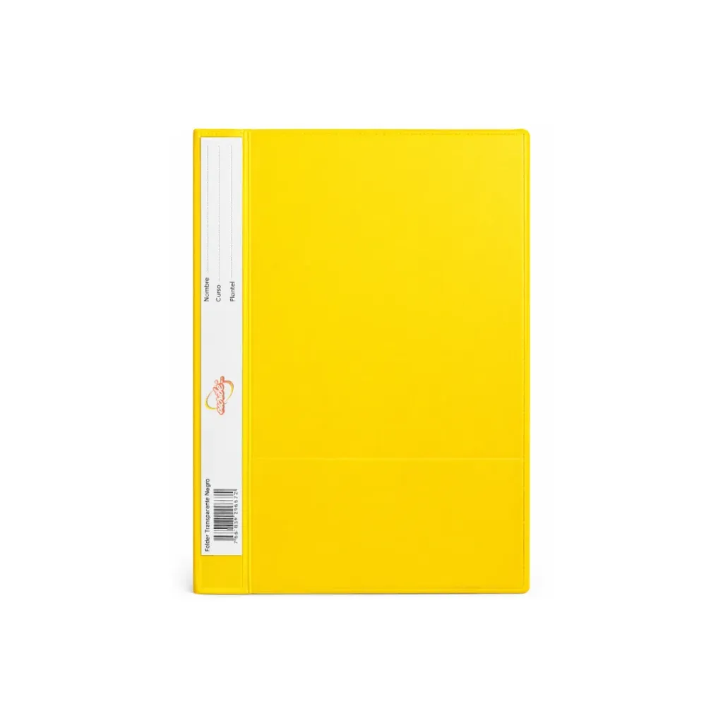 CARPETA CUBIERTA TRANSPARENTE AMARILLA ESCRIBE C/VINCHA