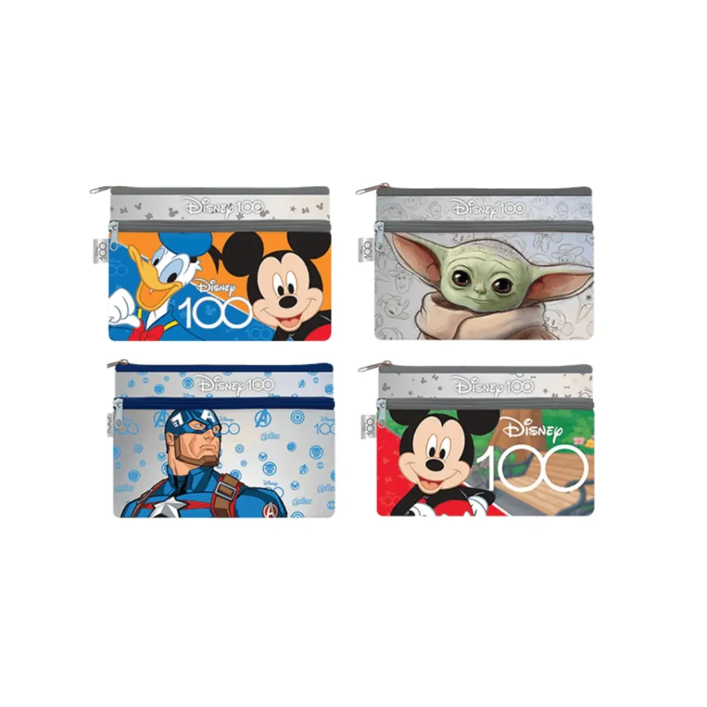 CARTUCHERA 2 BOLSILLOS-DISNEY 100 NIÑOS