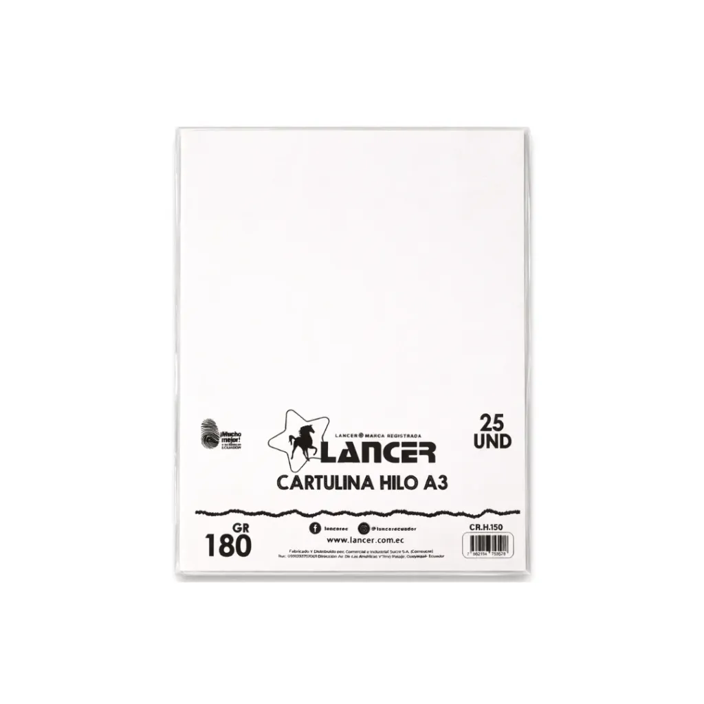 CARTULINA HILO A3 DE 25 UNIDADES
