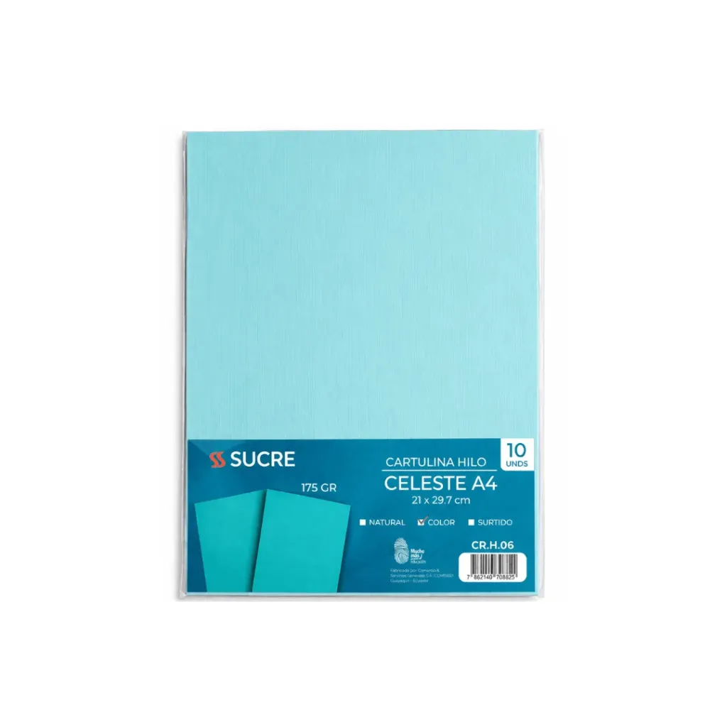 CARTULINA HILO CELESTE A4 X10