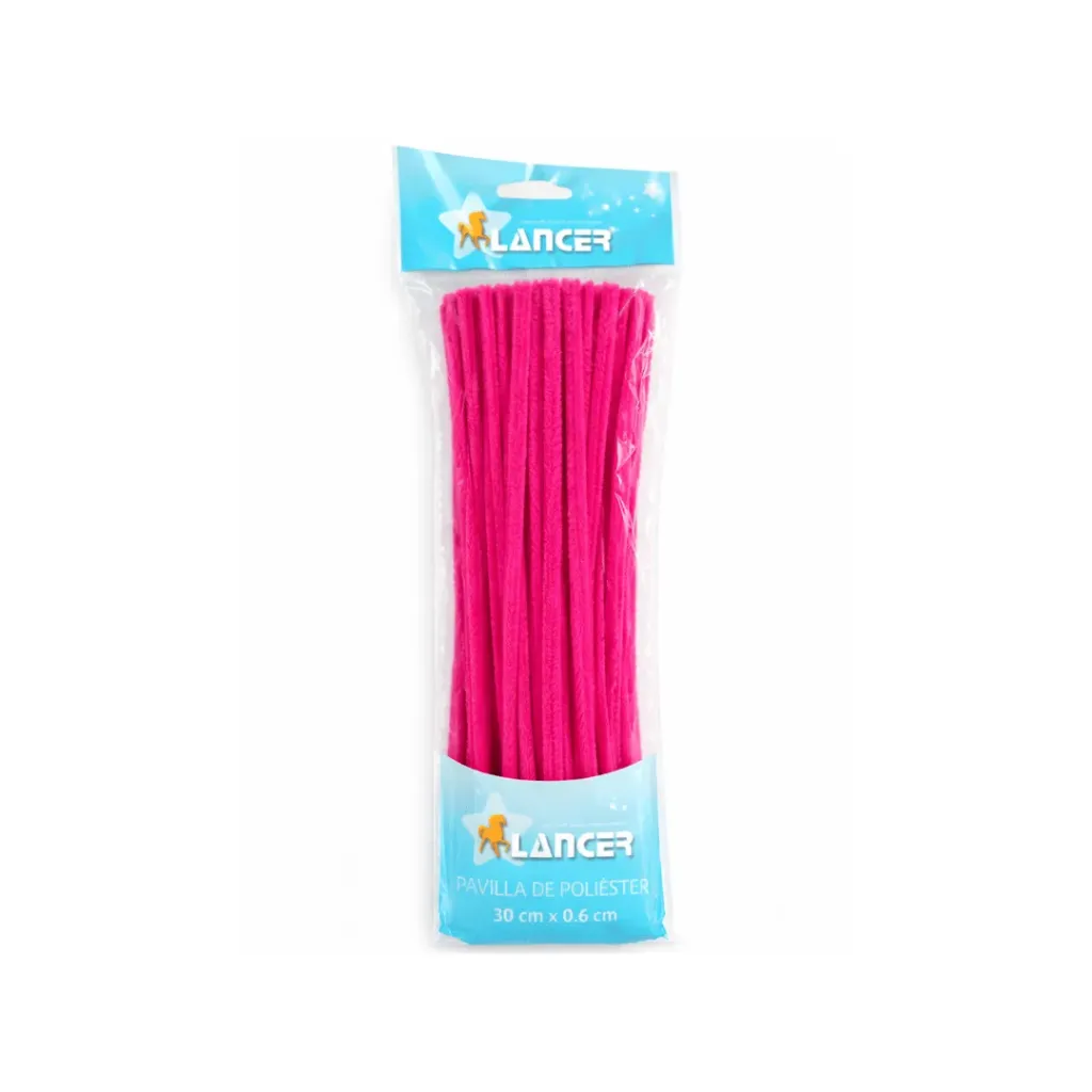CHENILLA POLIESTER FUCSIA 30CMX6MM DE 100 UNIDADES