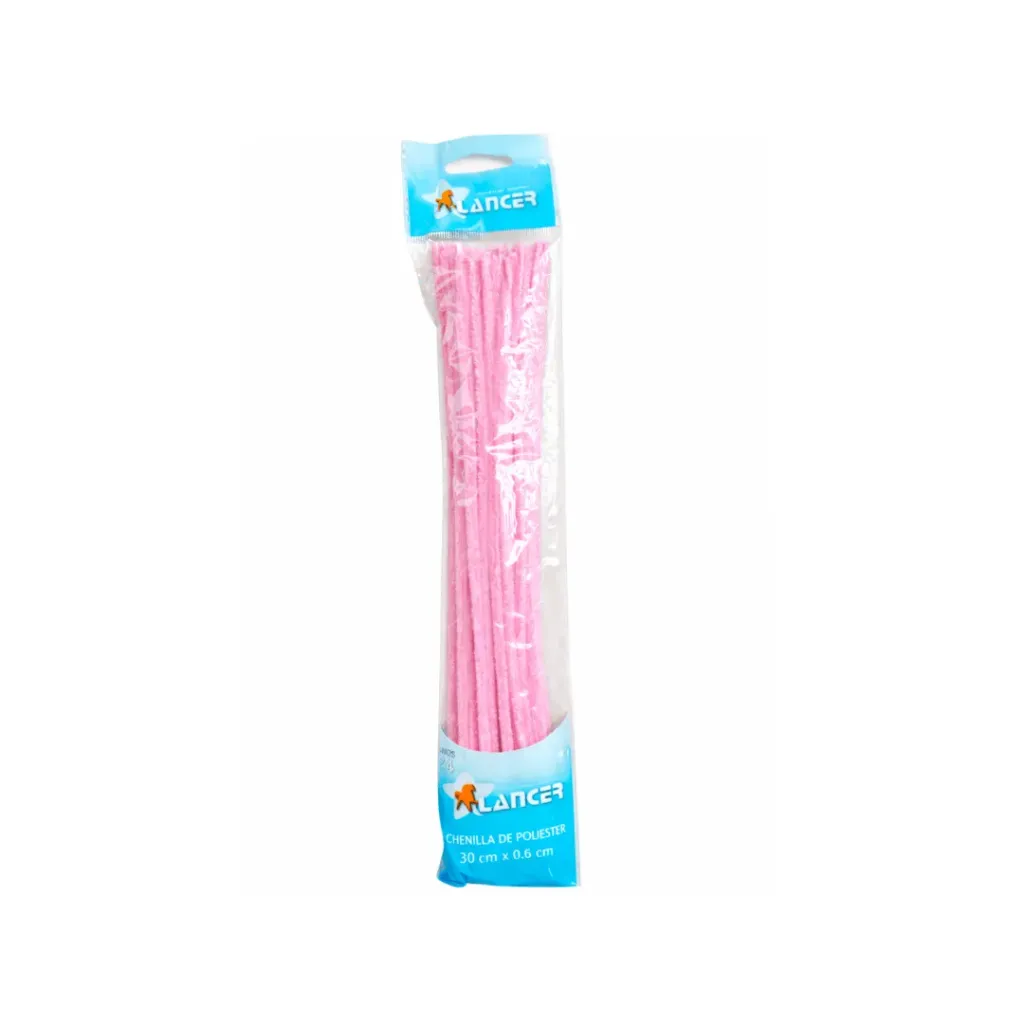 CHENILLA POLIESTER ROSADA DE 24 UNIDADES