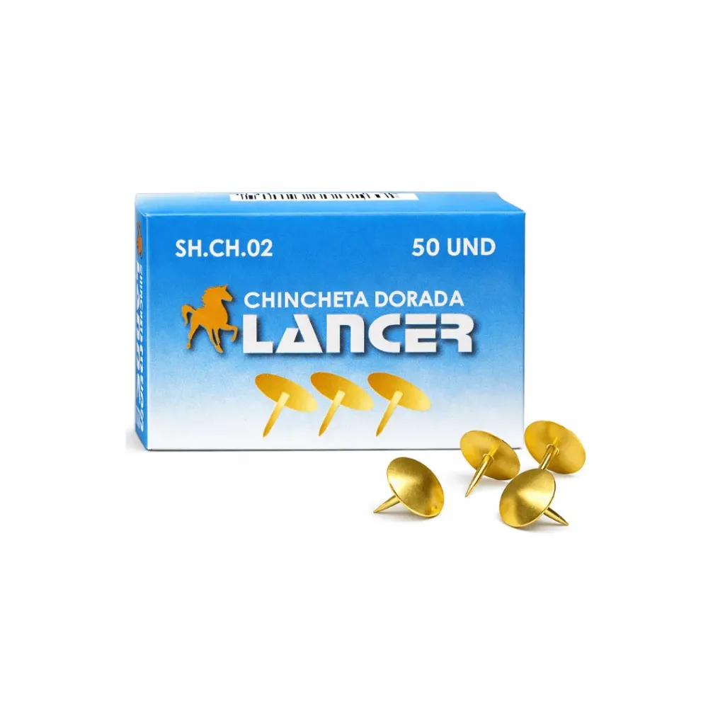CHINCHETA DORADA DE 50 UNIDADES LANCER (TACHUELA)
