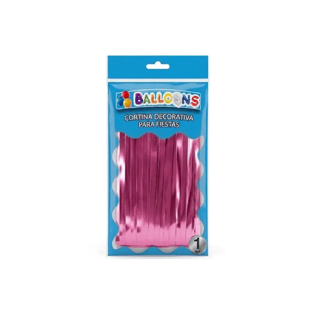 CORTINA DECORATIVA PARA FIESTA METALIZADO ROSADO