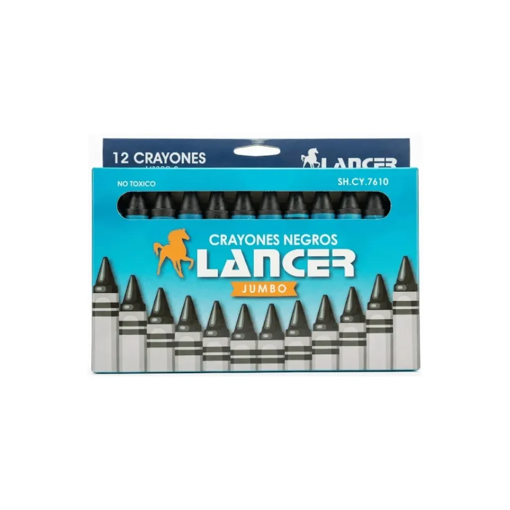 CRAYON JUMBO NEGRO DE 12 UNIDADES