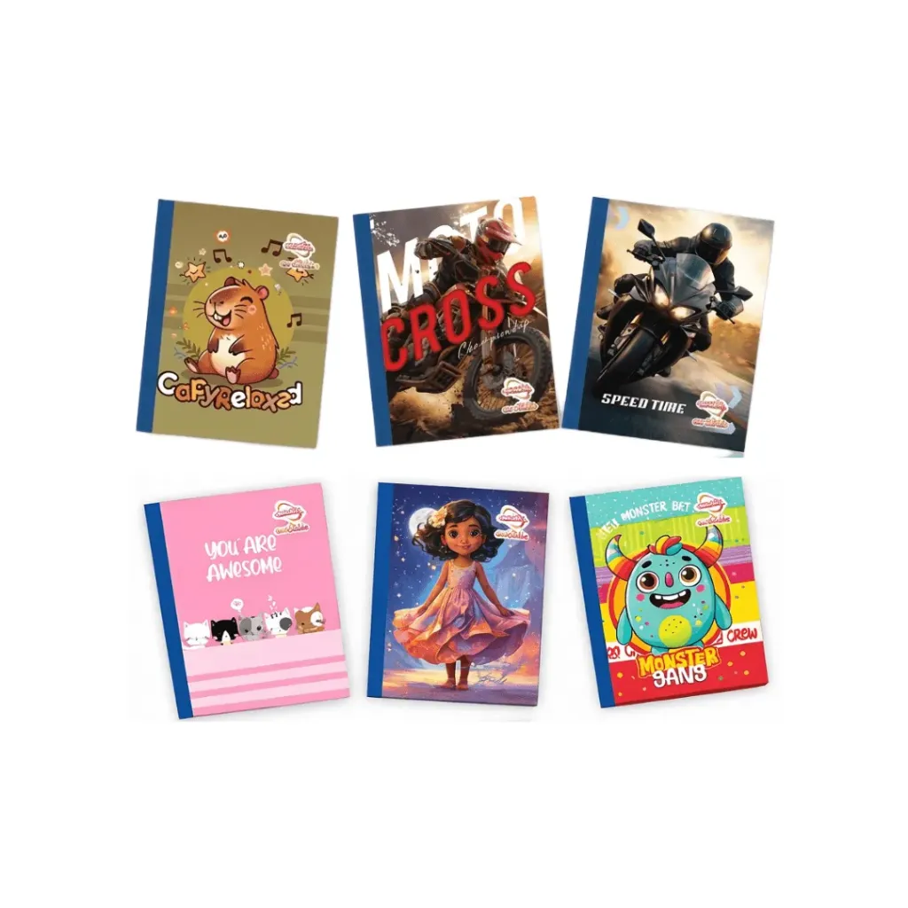 CUADERNO COSIDO 1 LÍNEA STICKER 100 HOJAS ESCRIBE