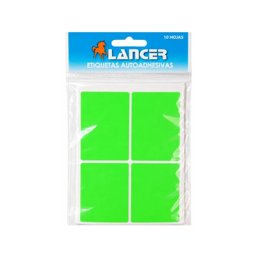 ETIQUETAS ADHESIVAS T8 FOSFORESCENTE VERDE 6.5X4.5CM