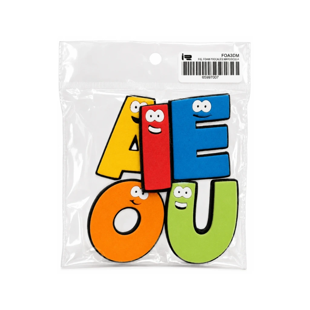 FIGURA FOAMY 3D VOCALES MAYÚSCULAS A5 V040