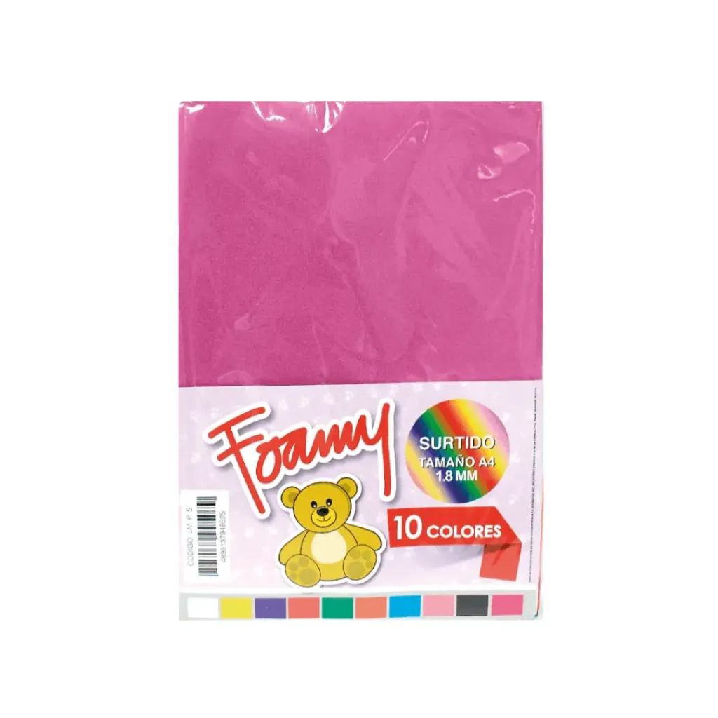 FOAMY A4 10 COLORES SURTIDOS LANCER (FOMIX)