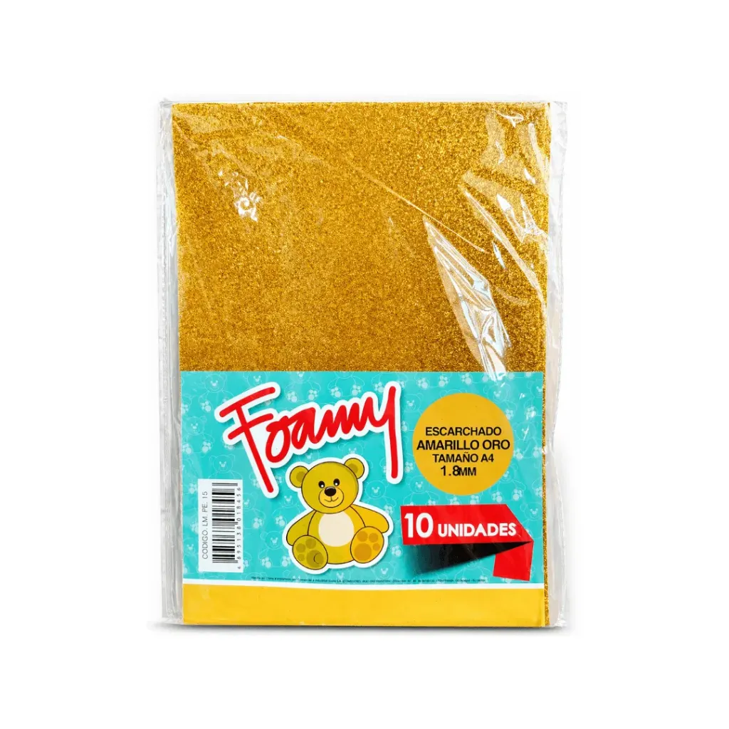FOAMY ESCARCHADO AMARILLO ORO A4 (FOMIX)