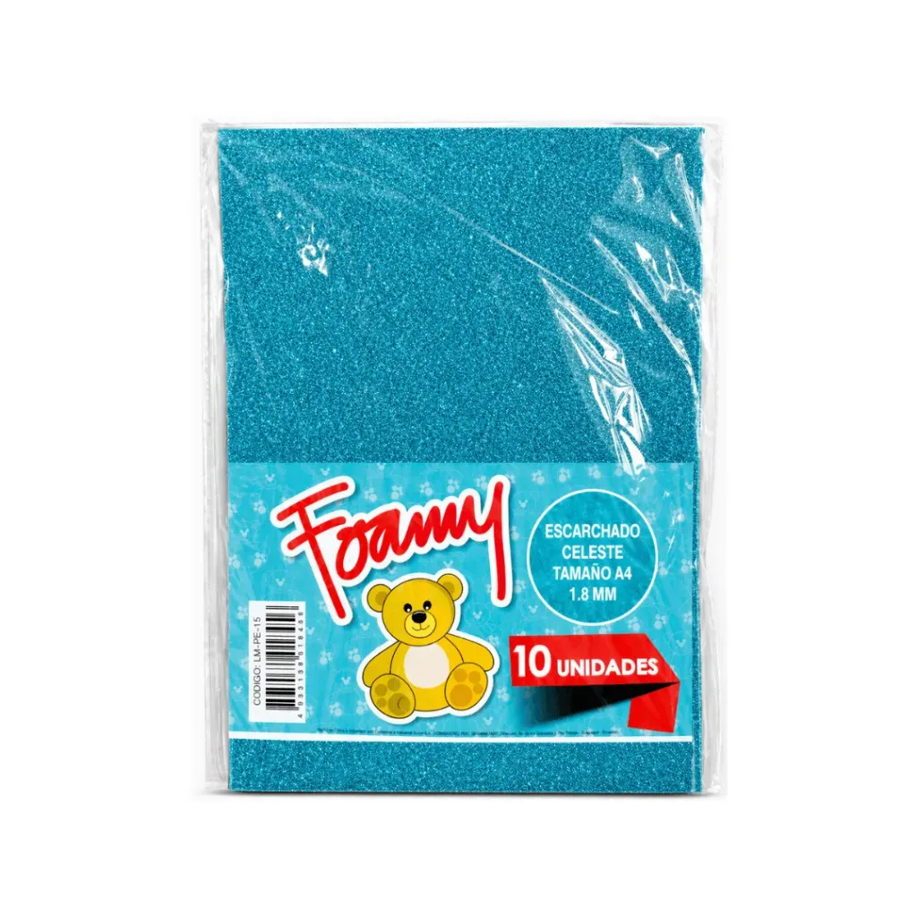 FOAMY ESCARCHADO CELESTE A4 (FOMIX)